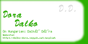 dora dalko business card